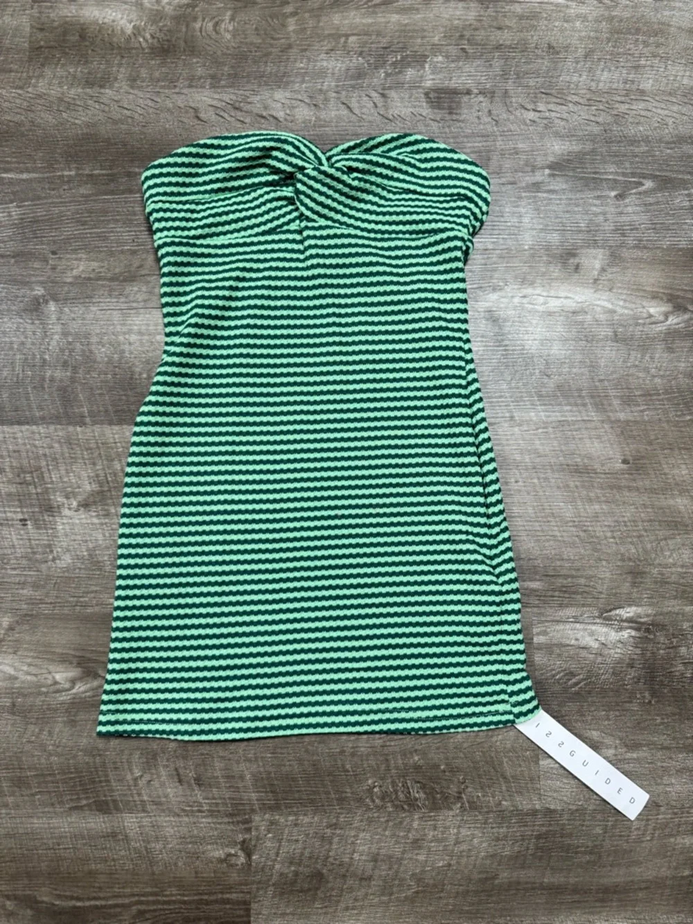 Missguided Green Mini Bodycon Strapless Dress Size Medium